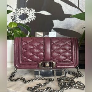 Rebecca Minkoff Quilted Burgundy Crossbody Chain Bag